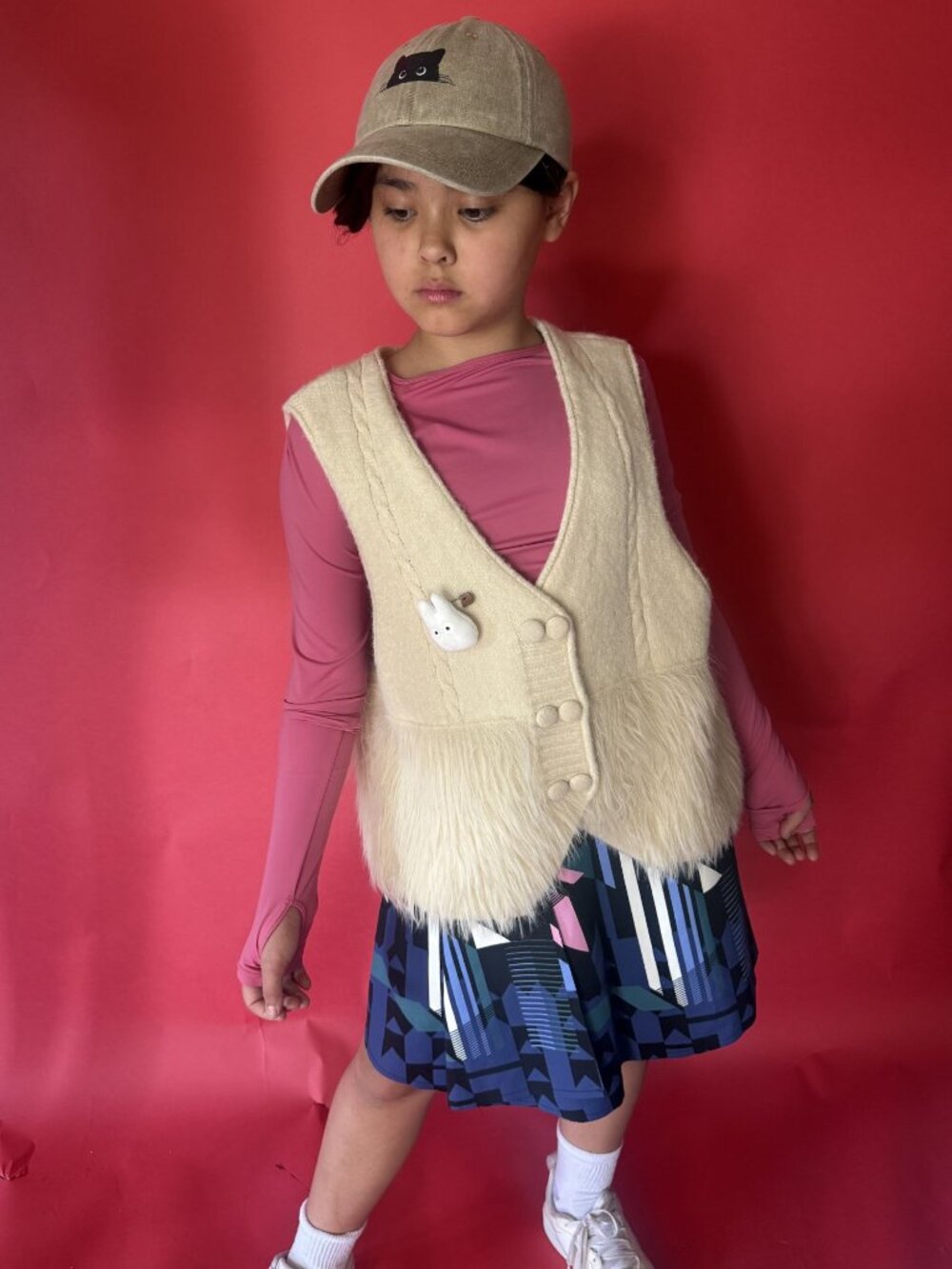 Cozy Cream Faux Fur Knit Vest | Cottagecore Layering Piece